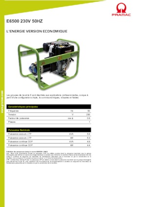 Generatori diesel PRAMAC Lifter E 6500 SYH
