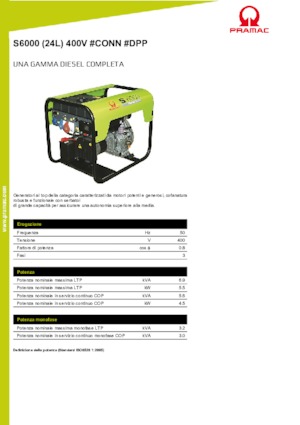 Generatori diesel PRAMAC Lifter S 6000 TYA