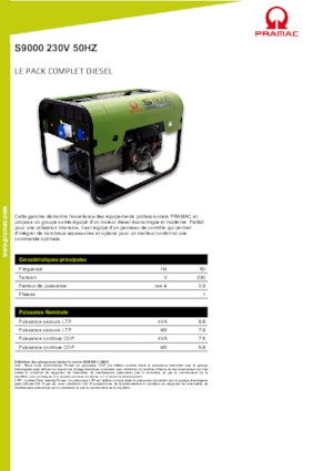 Generatori diesel PRAMAC Lifter S 9000 TRA