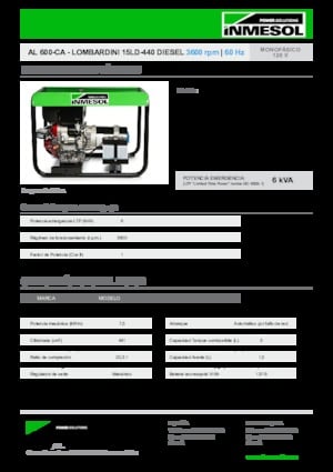 Generatori diesel INMESOL AL 600-CA