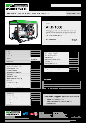 Generatori diesel INMESOL AKD-1000-E