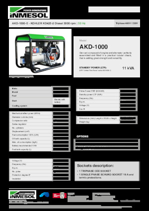 Generatori diesel INMESOL AKD-1000-E