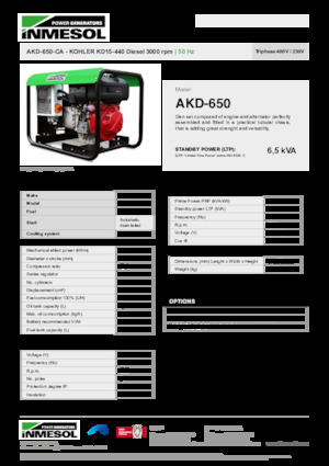 Generatori diesel INMESOL AKD-650-CA