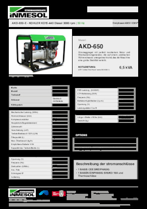 Generatori diesel INMESOL AKD-650-E