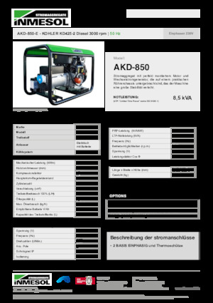 Generatori diesel INMESOL AKD-850-E