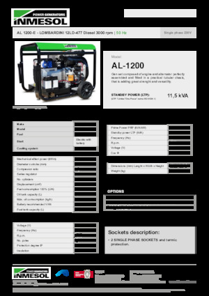 Generatori diesel INMESOL AL 1200-E