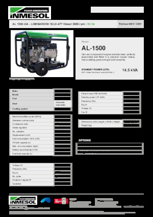 Generatori diesel INMESOL AL 1500-CA