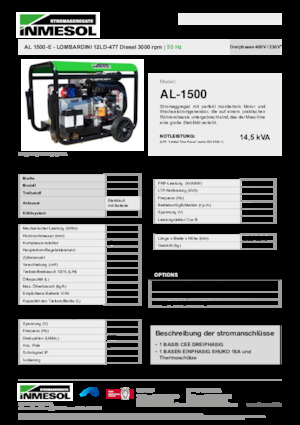 Generatori diesel INMESOL AL 1500-E