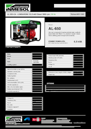 Generatori diesel INMESOL AL 650-CA