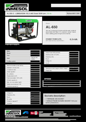 Generatori diesel INMESOL AL 650-E