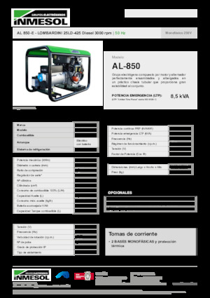 Generatori diesel INMESOL AL 850-E