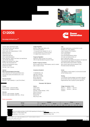 Generatori diesel Cummins C120D5