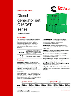 Generatori diesel Cummins C16 D6T