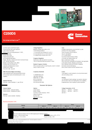 Generatori diesel Cummins C250D5