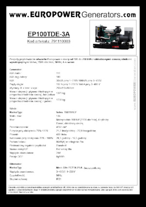 Generatori diesel Europower EP100TDE-3A (MA)