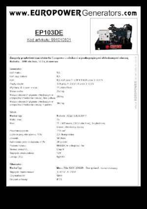 Generatori diesel Europower EP103DE (MA)