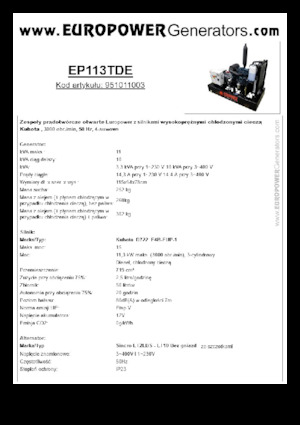 Generatori diesel Europower EP113TDE (S)