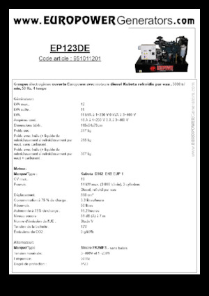 Generatori diesel Europower EP123DE (S)