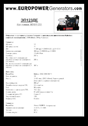 Generatori diesel Europower EP123DE (S)