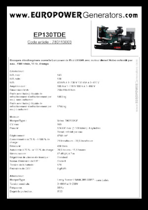 Generatori diesel Europower EP130TDE (LS)