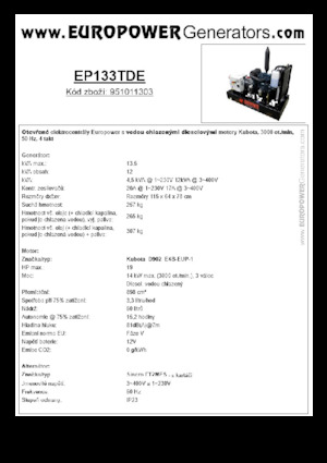 Generatori diesel Europower EP133TDE (S)