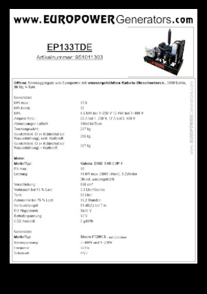 Generatori diesel Europower EP133TDE (S)