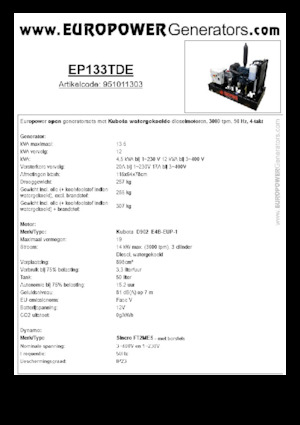 Generatori diesel Europower EP133TDE (S)