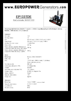 Generatori diesel Europower EP133TDE (S)
