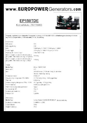 Generatori diesel Europower EP150TDE (LS)