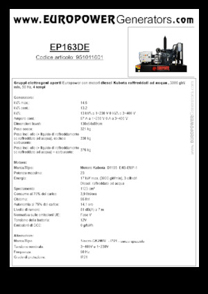 Generatori diesel Europower EP163DE (S)