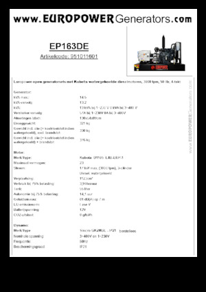 Generatori diesel Europower EP163DE (S)