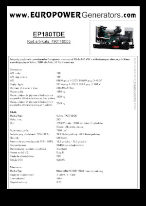 Generatori diesel Europower EP180TDE (MA)