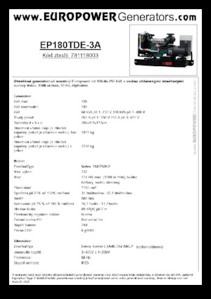 Generatori diesel Europower EP180TDE-3A (LS)