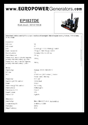 Generatori diesel Europower EP183TDE (MA)