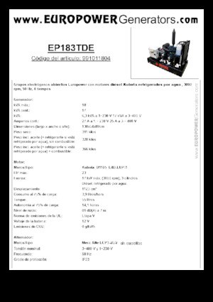 Generatori diesel Europower EP183TDE (MA)