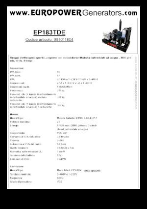 Generatori diesel Europower EP183TDE (MA)