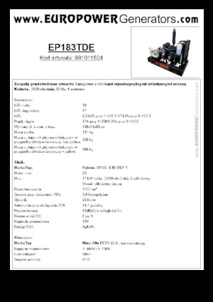 Generatori diesel Europower EP183TDE (MA)