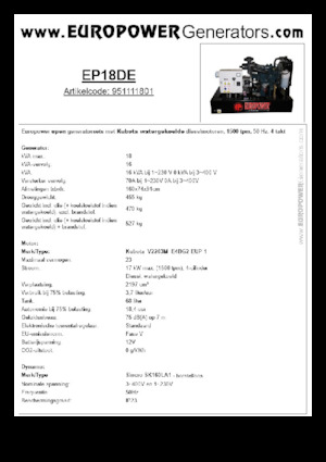 Generatori diesel Europower EP18DE (S)