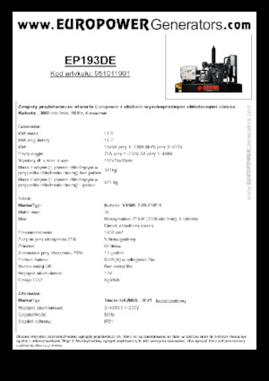 Generatori diesel Europower EP193DE (S)