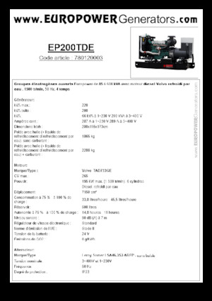 Generatori diesel Europower EP200TDE (LS)