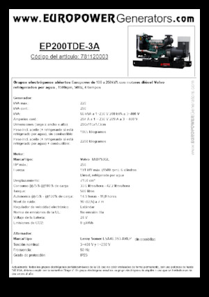 Generatori diesel Europower EP200TDE-3A (LS)