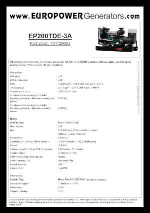Generatori diesel Europower EP200TDE-3A (MA)