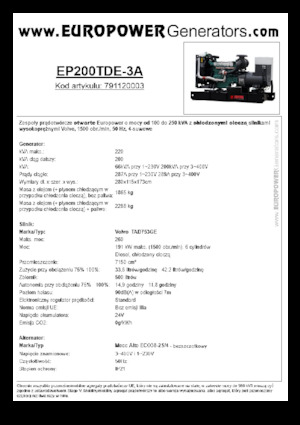 Generatori diesel Europower EP200TDE-3A (MA)