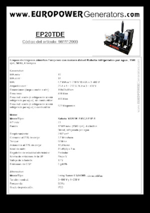 Generatori diesel Europower EP20TDE (LS)