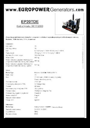 Generatori diesel Europower EP20TDE (LS)