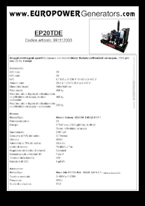 Generatori diesel Europower EP20TDE (MA)