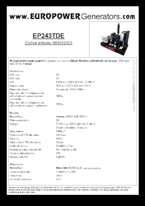 Generatori diesel Europower EP243TDE (MA)