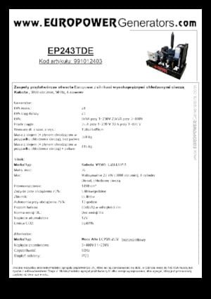 Generatori diesel Europower EP243TDE (MA)