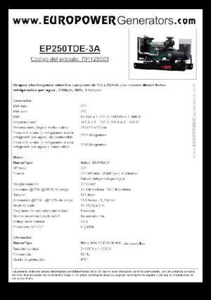 Generatori diesel Europower EP250TDE-3A (MA)
