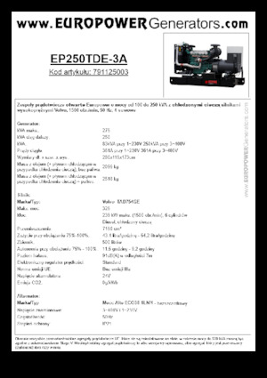 Generatori diesel Europower EP250TDE-3A (MA)